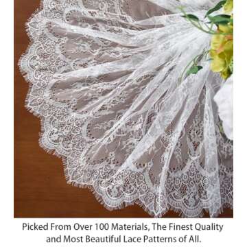 ShinyBeauty Lace-Tablecloth-Rectangular 60x120-Inch White Rectangle Overlay Tea Tablecloth Lace Tablecloths Long Rectangular Tablecloth Lace Tablecloth 60 Table Floral Embroidery Lace Table Cloths