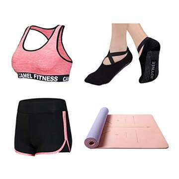 JOYNÉE Non-Slip Yoga Socks for Women with Grips,Ideal for Pilates,Barre,Dance,Hospital,Fitness 3 Pairs