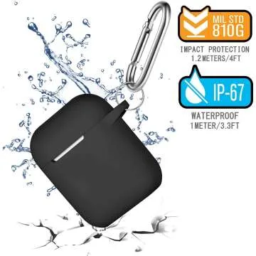 Stylish AirPods Case with Keychain for 1st & 2nd Gen