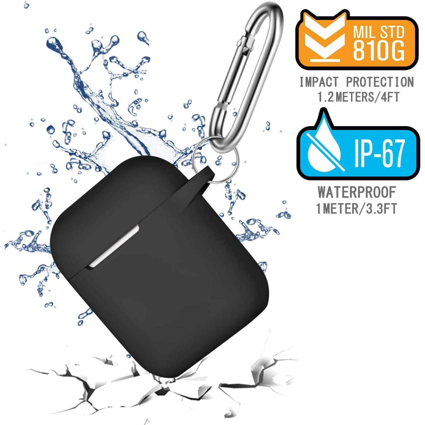 Stylish AirPods Case with Keychain for 1st & 2nd Gen