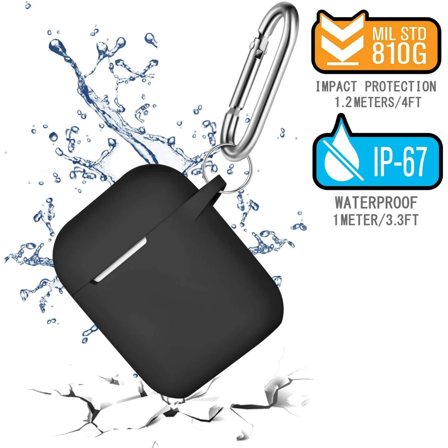 Stylish AirPods Case with Keychain for 1st & 2nd Gen