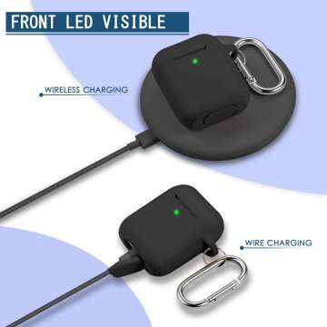 Stylish AirPods Case with Keychain for 1st & 2nd Gen