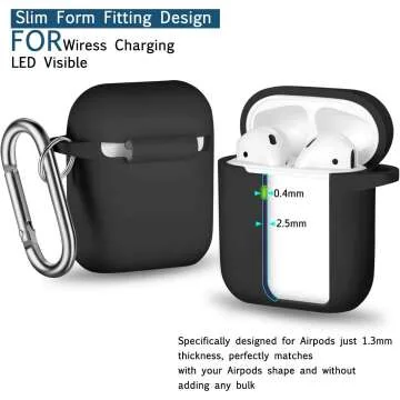 Stylish AirPods Case with Keychain for 1st & 2nd Gen