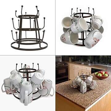 Sorbus Mug Holder Tree Organizer/Drying Rack Stand (Bronze)