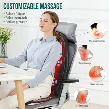 Snailax Back Massager with Heat for Home Office Use