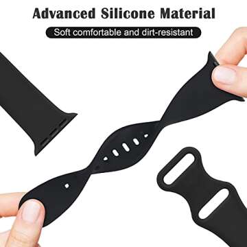 TreasureMax Sport Band Compatible with Apple Watch Bands 38mm 40mm 41mm 42mm 44mm 45mm 49mm,Soft Silicone Replacement Strap Compatible for Apple Watch Series 9 Ultra 8 7 6 5 4 3 2 1 SE Men Women