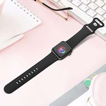 TreasureMax Sport Band Compatible with Apple Watch Bands 38mm 40mm 41mm 42mm 44mm 45mm 49mm,Soft Silicone Replacement Strap Compatible for Apple Watch Series 9 Ultra 8 7 6 5 4 3 2 1 SE Men Women