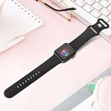 TreasureMax Sport Band Compatible with Apple Watch Bands 38mm 40mm 41mm 42mm 44mm 45mm 49mm,Soft Silicone Replacement Strap Compatible for Apple Watch Series 9 Ultra 8 7 6 5 4 3 2 1 SE Men Women