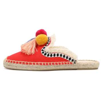 Vibrant Women's Espadrilles Mule Shoes with Tassel Design