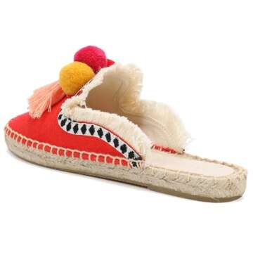 Vibrant Women's Espadrilles Mule Shoes with Tassel Design