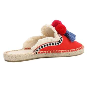 Vibrant Women's Espadrilles Mule Shoes with Tassel Design