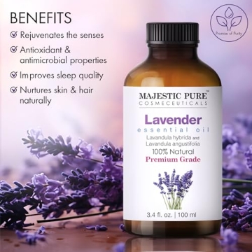 Majestic Pure Lavender Essential Oil with Dropper