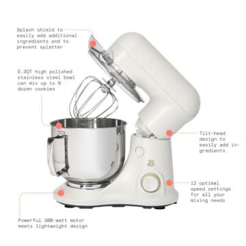 Drew Barrymore 5.3QT Stand Mixer - Stylish & Powerful