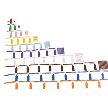 BOHS Montessori Bead Chains & Squares - Skip Counting, Multiplication, and Square Number Learning To...