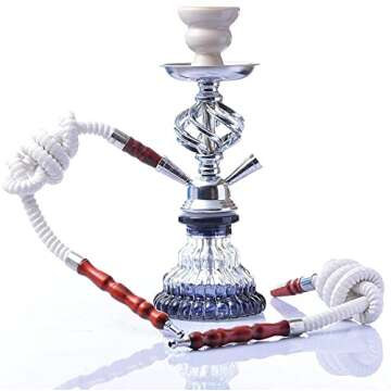 Haawvee Hookah Set 11inch Modern Shisha Hookah Kit Hookah Accessories with Glass Vase Portable Hooka...