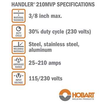 Hobart 500553 Handler 210 MVP MIG Welder - Empower Your Welding with Precision and Power Small