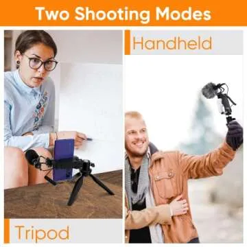 Comica CVM-VM10-K2 Smartphone Microphone with Tripod, Shotgun Video Mic for iPhone and Android Phone, Vlogging Kit for Youtube Recording Facebook Live, 3.5 mm TRRS