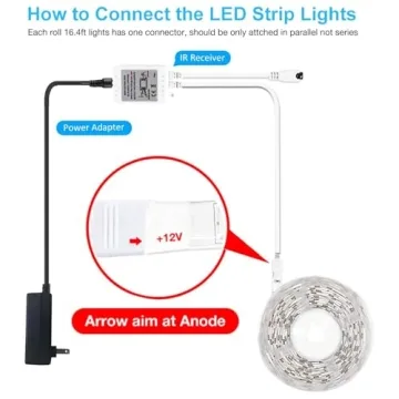 DAYBETTER 32.8ft RGB LED Strip Lights with Remote