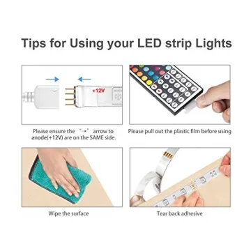 DAYBETTER 32.8ft RGB LED Strip Lights with Remote