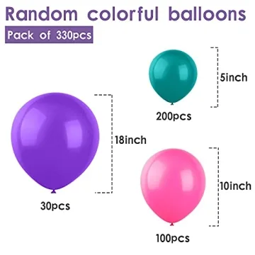 330pcs Premium Latex Balloons Set for Every Occasion