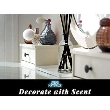 Urban Naturals Gardenia Scented Oil Reed Diffuser Refill | Includes a Free Set of Reed Sticks! Jasmine, Ylang Ylang, Tuberose & Amber Notes | 4 oz