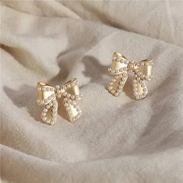 Kokoma Bow Knot Stud Earrings for Elegant Women | Jewelry