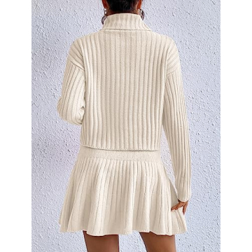 Buy QWINEE Women's Sweater and Skirt Set in Apricot