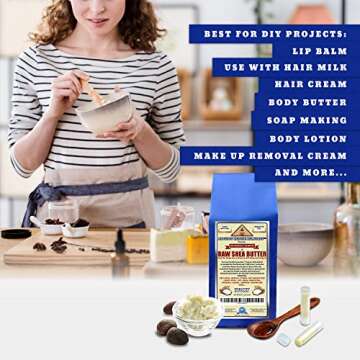 Ancient Health Remedies Organic Unrefined Raw AFRICAN IVORY WHITE SHEA BUTTER 1 LB (16 oz) BLOCK Bulk Grade A for Anti Aging, Base for DIY Body Butter, Beauty, Skin Moisturizer & Hand Cream(GHANA)