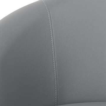 DUHOME Jumbo Size Accent Chair Salon Stool Luxury PU Leather Contemporary Round Swivel Chair Tufted Adjustable Lounge Pub Bar Salon (Gray)