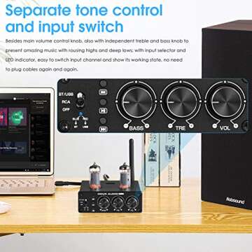 Mini Bluetooth 5.0 Tube Preamp Speaker Receiver Stereo Pre-Amplifier USB Player