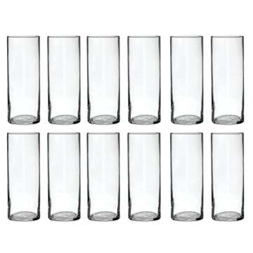 Treasures Untold Glass Cylinder Vases - Set of 12 for Events