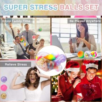 Besnel Stress Balls Set, Squishy Stress Ball, 8 Pack Stress Relief Ball for Adults Anxiety Relief Balls Squeeze Ball