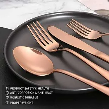 Xingjiake 40-piece Rose Gold Silverware Set for 8