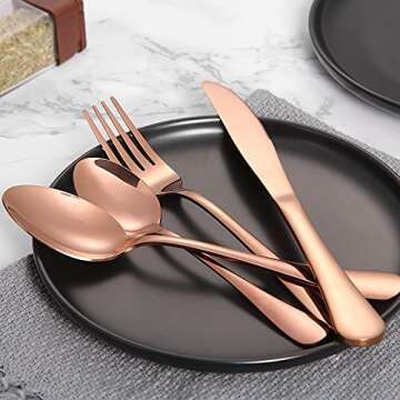 Xingjiake 40-piece Rose Gold Silverware Set for 8