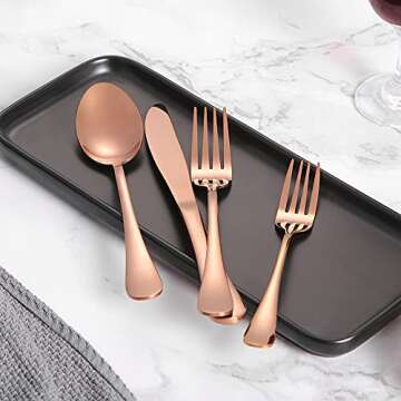 Xingjiake 40-piece Rose Gold Silverware Set for 8