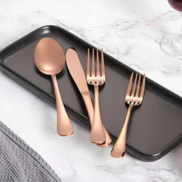 Xingjiake 40-piece Rose Gold Silverware Set for 8