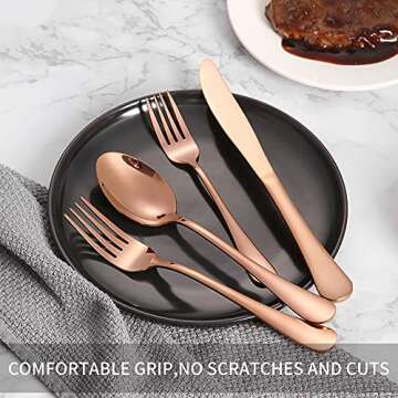 Xingjiake 40-piece Rose Gold Silverware Set for 8