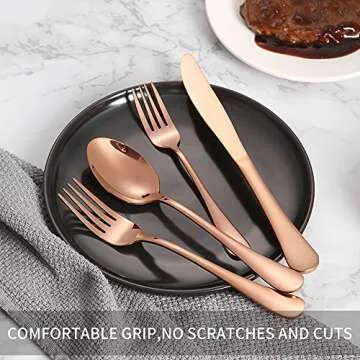 Xingjiake 40-piece Rose Gold Silverware Set for 8