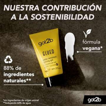 Got2B Schwarzkopf Glued Spiking Glue Hair Gel, Water Resistant, Strong Hold for Up to 72 Hours, 150 ml,package may vary