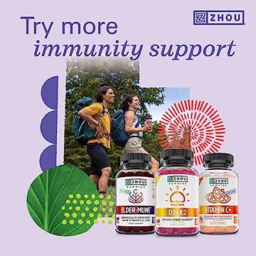 Zhou Nutrition Daily Boost Multivitamin with Probiotic, Zinc, Vitamin C, D3, B Complex for Immune Support, Energy and Digestive Health | Vegan, Gluten Free, Soy Free | 30 Servings