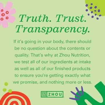 Zhou Nutrition Daily Boost Multivitamin with Probiotic, Zinc, Vitamin C, D3, B Complex for Immune Support, Energy and Digestive Health | Vegan, Gluten Free, Soy Free | 30 Servings