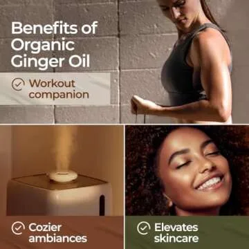 Gya Labs Organic Ginger Essential Oil for Skin - 100% Pure Natural Organic Ginger Oil for Hair & Diffuser, Natural Aromatherapy for Soothing Comfort (0.34 Fl Oz)