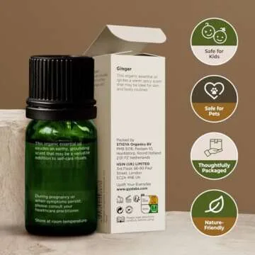 Gya Labs Organic Ginger Essential Oil for Skin - 100% Pure Natural Organic Ginger Oil for Hair & Diffuser, Natural Aromatherapy for Soothing Comfort (0.34 Fl Oz)