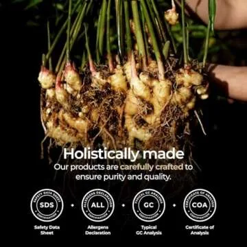 Gya Labs Organic Ginger Essential Oil for Skin - 100% Pure Natural Organic Ginger Oil for Hair & Diffuser, Natural Aromatherapy for Soothing Comfort (0.34 Fl Oz)