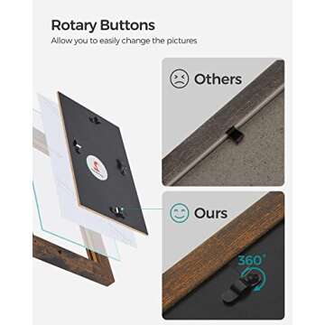 SONGMICS 4x6 Collage Picture Frames, 12-Pack Picture Frames Collage for Wall Decor, Photo Collage Frame, Multi Picture Frame Set with Glass Front, Assembly Required, Rustic Brown