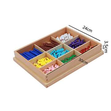Adena Montessori Counting Beads Checker Board Beads Math Games & Teaching Numbers Counting Toys