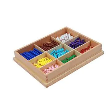 Adena Montessori Counting Beads Checker Board Beads Math Games & Teaching Numbers Counting Toys