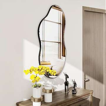 SHYFOY Asymmetrical Wall Mirror for Modern Home Decor