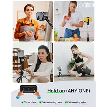Fingertip Bluetooth Remote Control TIK TOK Wireless Page Turner TYUOBOX Camera Remote Shutter Selfie Button Controller with Charging Case for iPhone Android Ipad Cell Phone (Black)