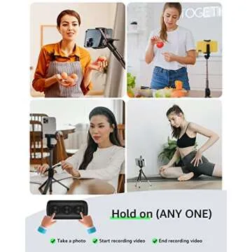 Fingertip Bluetooth Remote Control TIK TOK Wireless Page Turner TYUOBOX Camera Remote Shutter Selfie Button Controller with Charging Case for iPhone Android Ipad Cell Phone (Black)